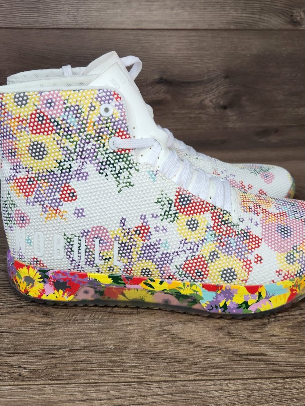 NOBULL High-Top Trainer Shoes M 10.5 W 12 Floral Super Fabric Athletic Sneakers